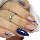 Blue French Nail Patches 24 Pieces