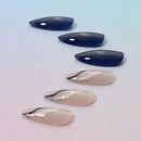 Blue French Nail Patches 24 Pieces