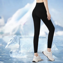 Ultra-thin ice silk shark pants women's summer wear stretch plus size air conditioning pants naked yoga bottoming pants