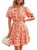 Women's V-neck knee-length dress