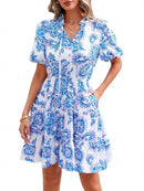 Women's V-neck knee-length dress