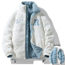 Winter corduroy reversible fleece-lined jacket