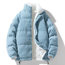 Winter corduroy reversible fleece-lined jacket