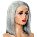 Gray bob haircut with lace wig